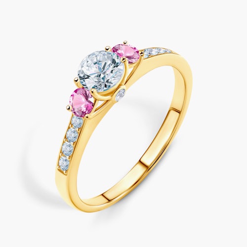 Pierścionek zaręczynowy Dream: złoty, biały szafir